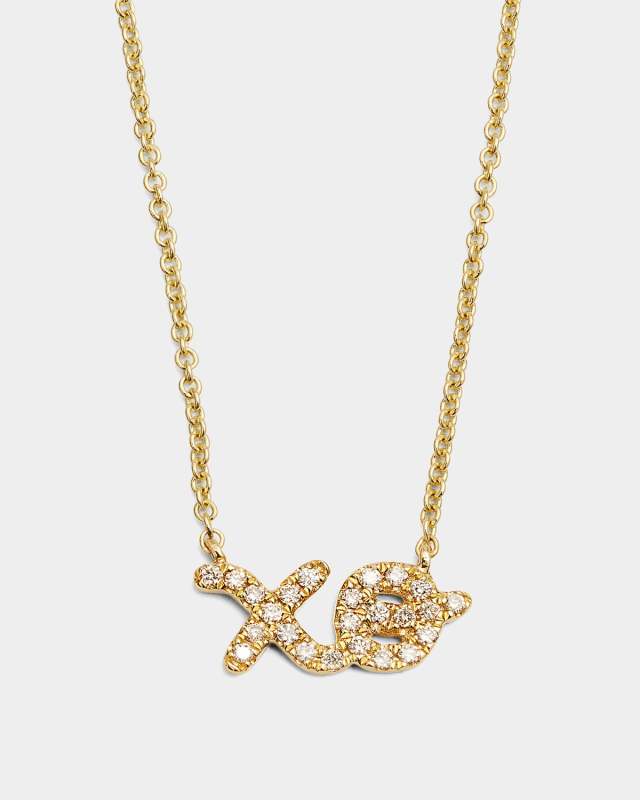 14k Diamond XO Pendant Necklace